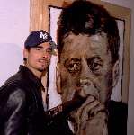 Amsterdam 6 juni 1999
Kevin van de Backstreetboys shoppend  bij de galerie v Donersloot staande bij een schilderij oud president John F Kennedy
Kevin moet maandag optreden in Koln Duitsland