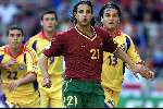 Arnhem, 17 juni 2000  Euro 2000
Roemenie-Portugal, eindstand 0-1
Nuno Gomes en Christian Chivu(13)