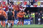 Rotterdam, 25 juni 2000   Euro 2000
Nederland-Yougoslavie, eindstand 6-1
4 doelpunten Patrick kluivert 
Patrick Kluivert en Boudewijn Zenden blij na de 2-0
Europees Kampioenschap Voetbal 2000