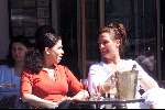 Amsterdam 7 mei 2001
Carmen Rijkaard op terras met een vriend.
