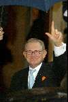 Amsterdam 14 januari 2004
Koningin Beatrix geeft nieuwjaarsreceptie in paleis op de dam. Pieter v Vollenhoven