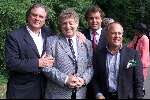 Breukelen 13 juni 2001
Haringparty op Neyenrode.
Jan Creemer en Tonny Eyk en Aad Ouborg en Joop Braakhekke