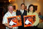 Scheveningen 24 juni 2002
Marianne Weber 10 jaar artiest..
Emile Hartkamp, Lesley Onk en Norus