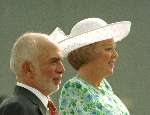 Koning Hoessein met Koningin Beatrix