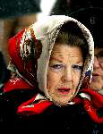 Lech 8 februari 2003
Koningin Beatrix met hoofddoekje op skivakantie in Lech