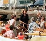 Muiden 11 mei 1998
Koningin Beatrix achter het roer van De Groene Draeck