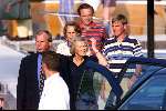 Muiden 29-08-1999
Koningin Beatrix bij aankomst van de groene Draeck.