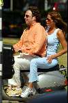 Amsterdam 30 juni 2003
Mariska Hulscher met vriend Philip op scooter