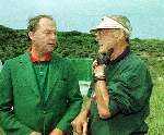 Noordwijk, 22 juli 1993
Prins Bernhard met Dutch Open Golf goeroe Robbie v Erven Dorens