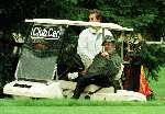 Hilversum, 29 juni 2000
Prins Bernhard in zijn buggy op de Hilversumsche Golfclub