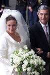 Utrecht 8 juli 2000
Trouwen  Prins Bernhard Jr en Prinses Annette Sekreve in domtoren in Utrecht.
Op de foto samen met haar vader