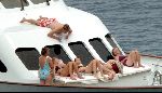 Porte Ercole 8 juli 2004
Prinses Irene Prinses Margriet en Prins Floris met Aimee op de Jumbo VI