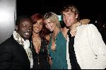Amsterdam 17 juni 2004
Feestje Playboy in convention Center.
Anouska Wink met model  Mike en regilio Tuur
