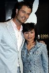 Amsterdam 17 juni 2004
Feestje Playboy in convention Center.
Arie Boomsma met vriendin