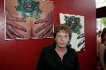 Amsterdam 6 juni 2004
Expositie  stip gallery in amsterdam.
Edwin Jansen met Tatoeage van zijn vriendin