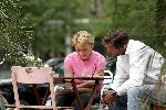 Amsterdam 6 juni 2004
Ellen v Langen met vriend op terras.