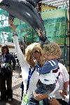Harderwijk 28 juni 2004
Premiere show in dolfinarium.   
Mary Borsato met Senna