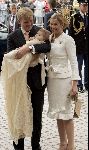 Den Haag 12 juni 2004
Doop Prinses Amalia in grote kerk Den Haag.
Prins Willem Alexander met prinses Amalia en Maxima