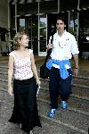 Amsterdam 8 juni 2004
Ruud v Nistelrooy met zijn vriendin bij vertrek Nederlands elftal naar Portugal.