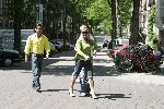 Amsterdam 18 juni 2005
Connie Breukhoven met Marvin Shanne en  op de cornelis schuytstraat