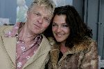 Bloemendaal 1 juni 2005
haringparty radio Noordzee bij tropen aan zee.
Mylene de la Haye met vriend