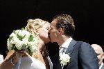 Maarssen 18 juni 2005
Wesley Sneijder en Ramona Streekstra trouwen .
kussend