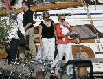 Muiden 28 mei 2005
Koningin Beatrix varen met Mabel Wisse Smit prinses Luana en prins Friso