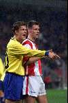 13 Maart 1999
PSV-SC Cambuur 3-0
Sandor v d Heide in duel met Andre Ooijer