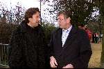 Brussel, 29 maart 2000
Belgie-Nederland, eindstand 2-2 in het Koning Boudewijn stadion vriendschappelijk wedstrijd
Frits Korbach en Bennie wijnstekers