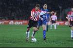 Eindhoven, 15 maart 
1/4 finale UEFA-Cup PSV-FCKaiserslautern, eindstand  0-1
Arnold Bruggink met naast hem Marian Hristov