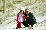 Noordwijk 30 maart 2002
Harry Mens met zijn dochters op het strand