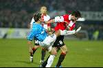 Rotterdam 21 maart 2002
Feyenoord-PSV 1-1 kwartfinale uefa cup
Kezman met Kees v Wonderen