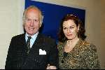 Amsterdam 2 maart 2002
Modeshow Mart Visser in het Hilton
Liz Snoyink met man