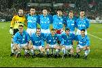 Rotterdam 21 maart 2002
Feyenoord-PSV 1-1 kwartfinale uefa cup
Ronald Waterreus Jan Vennegoor of Hesselink Andre Ooijer Mark v Bommel Theo Lucius en Ernest faber
Onderste rij: Wilfre Bouma Kapser Bogelund Dennis rommedahl Kezzman en Jan Heintze