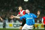 Rotterdam 21 maart 2002
Feyenoord-PSV 1-1 kwartfinale uefa cup
Ebi Smolarek en Kasper Bogelund