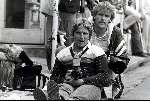 John de Pater en Peter smulders fotograferend in de Tour de France van 1983