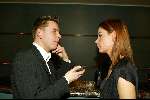 Amsterdam 13 maart 2004
Modeshow Mart Visser in het Hilton.
Matthijs Albers in gesprek met Froukje de Both