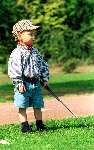 Eindhoven 16 Mei 1993.
Junior Smulders net 2 jaar oud met papa en mama golfend op golfbaan Welschap.    Golfen