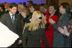 Amsterdam 14 maart 2004
Modeshow Paul Schulten in het Okura hotel.
Madonna bij modeshow. De werkelijke naam van deze dame is Angelique Bosman uit het Brabantse Waalre en was als grap bedoeld voor de couturier Schulten.