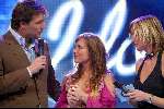 Hilversum 6 maart 2004
Idols in studio 22.  
Tooske Breugem en Reinout Oerlemans en Meike Idols
Eerste finale ronde 2004