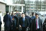 Amsterdam 29 maart 2003
Oud president Netanjaho arriveert bij Hilton Hotel met beveiliging