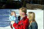 Lech 17 maart 2004
Prinses Maxima, Prins Willem Alexander en  Prinses Amalia   in Lech.