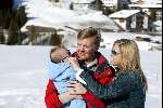 Lech 17 maart 2004
Prinses Maxima, Prins Willem Alexander en  Prinses Amalia   in Lech.