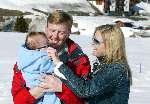 Lech 17 maart 2004
Prinses Maxima, Prins Willem Alexander en  Prinses Amalia   in Lech.