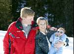 Lech 17 maart 2004
Prinses Maxima, Prins Willem Alexander en  Prinses Amalia   in Lech.