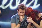 Hilversum 13 maart 2004
Finale Idols in studio 22 in Hilversum.
Reinout  Oerlemans en Tooske Breugem en Robin Idols en Irma Idols