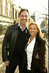 Muiden 29 maart 2003
Presentatie dvd Gerard Joling bij Cafe ome Ko in Muiden.
Tatjana  met vriend Ewald
