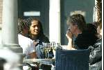 Amsterdam 29 maart 2003
Wim Kieft met ex vrouw Sylvia Kieft en haar nieuwe vriend op een terras