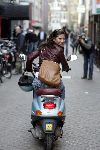 Amsterdam 23 maart 2005
Josefine v Asdonk op  Vespa scooter in Amsterdam