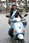 Amsterdam 23 maart 2005
Josefine v Asdonk op  Vespa scooter in Amsterdam